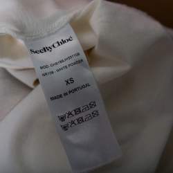 Pre Owned See by Chloe White Logo Printed Cotton Short Sleeve T-Shirt XS