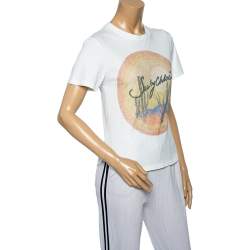 Pre Owned See by Chloe White Logo Printed Cotton Short Sleeve T-Shirt XS