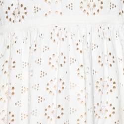 See by Chloe White Perforated Knit Flared Dress L