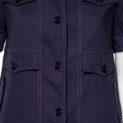 See by Chloe Navy Blue Cotton And Wool Button Front Utility Jacket M