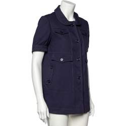 See by Chloe Navy Blue Cotton And Wool Button Front Utility Jacket M