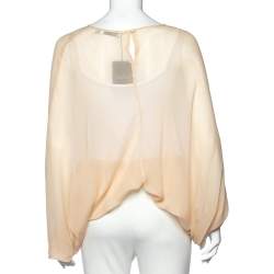 مملوكة مسبقًا توب سي باي كلوي حرير وردي فاتح نمط واسع مقاس صغير - سمول