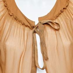 See by Chloe Beige Chiffon Tie Detail Cropped Shrug M