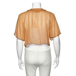 See by Chloe Beige Chiffon Tie Detail Cropped Shrug M