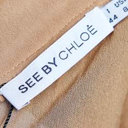 See by Chloe Beige Chiffon Tie Detail Cropped Shrug M