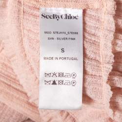 مملوكة مسبقًا See by Chloe Pink Plisse Knit Sleeveless Top S