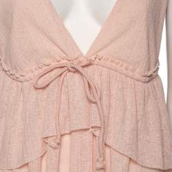 مملوكة مسبقًا See by Chloe Pink Plisse Knit Sleeveless Top S