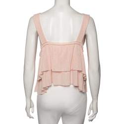 مملوكة مسبقًا See by Chloe Pink Plisse Knit Sleeveless Top S