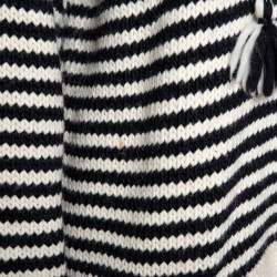 See by Chloe Monochrome Striped Wool Knit Hooded Chunky Sweater M