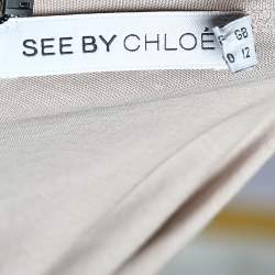 Pre Owned See by Chloe Pale Pink Printed Cotton Short Sleeve T-Shirt M