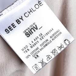 Pre Owned See by Chloe Pale Pink Printed Cotton Short Sleeve T-Shirt M