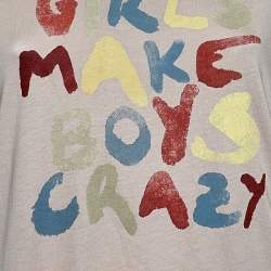 Pre Owned See by Chloe Pale Pink Printed Cotton Short Sleeve T-Shirt M