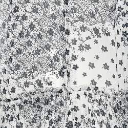 Pre Owned See by Chloe White Floral Printed Chiffon Tiered Maxi Dress L