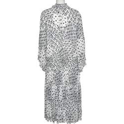 Pre Owned See by Chloe White Floral Printed Chiffon Tiered Maxi Dress L