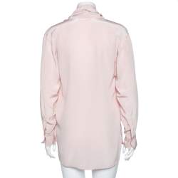 Pre Owned See by Chloe Blush Pink Silk Long Sleeve Blouse S 