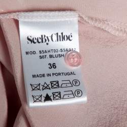 Pre Owned See by Chloe Blush Pink Silk Long Sleeve Blouse S 