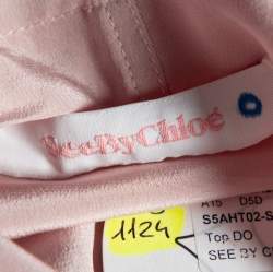 Pre Owned See by Chloe Blush Pink Silk Long Sleeve Blouse S 