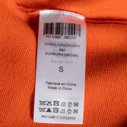 Pre Owned See by Chloe Orange Stretch Knit Ruffle Trimmed Mini Dress S