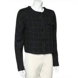Pre Owned See by Chloe Black Square Patterned Wool Button Front Jacket XL