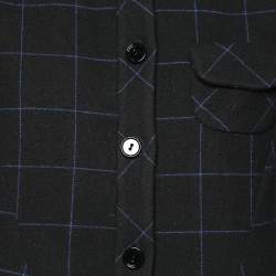 Pre Owned See by Chloe Black Square Patterned Wool Button Front Jacket XL