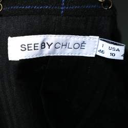 Pre Owned See by Chloe Black Square Patterned Wool Button Front Jacket XL