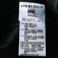 Pre Owned See by Chloe Black Square Patterned Wool Button Front Jacket XL