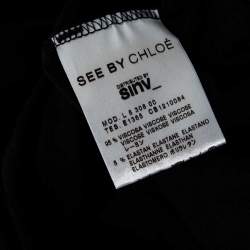 Pre Owned See by Chloe Black Jersey Cut-Out Back Detail Belted Mini Dress M