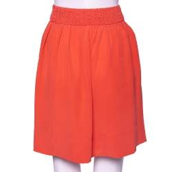 See by Chloe Coral Pink Silk Braided Tasseled Belt Detail Skirt M