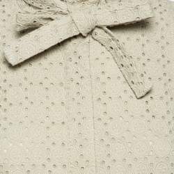 مملوكة مسبقًا See by Chloe Light Green Embroidered Cutwork Sleeveless Belted Midi Dress M