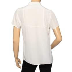 مملوكة مسبقًا See by Chloe Beige Silk Neck Tie Detail Paneled Top M