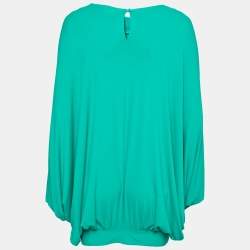 Pre Owned See by Chloe Green Jersey Draped Oversized Top M