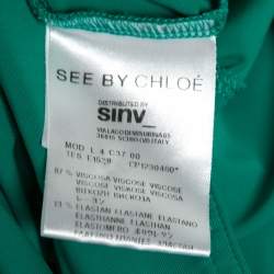 Pre Owned See by Chloe Green Jersey Draped Oversized Top M