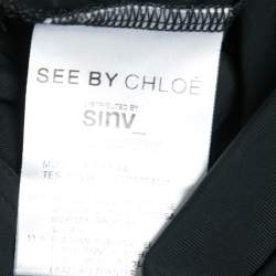 Pre Owned See by Chloe Black Jersey Draped Oversized Top M