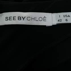Pre Owned See by Chloe Black Jersey Draped Oversized Top M