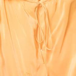 Pre Owned See by Chloe Yellow Crepe De Chine Floral Embroidered Sleeveless Top M