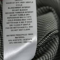 Pre Owned بلوزة سي باي كلوي طرف مكشكش كريب ميكرو كاروهات رصاصي مقاس كبير - لارج