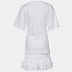 Pre Owned See by Chloe White Cotton Ruffled Dress XL