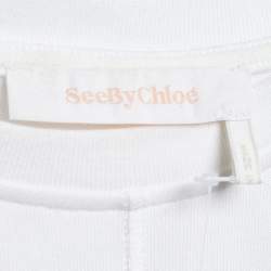 Pre Owned See by Chloe White Cotton Ruffled Dress XL