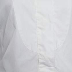 See by Chloe White Cotton Pleated Trim Shirt Dress L