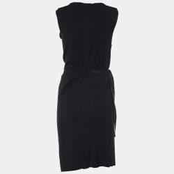 مملوكة مسبقًا See by Chloe Black Jersey Asymmetric Draped Tie Up Dress M