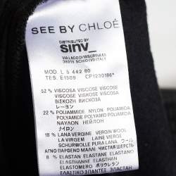 مملوكة مسبقًا See by Chloe Black Jersey Asymmetric Draped Tie Up Dress M