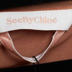 مملوكة مسبقًا See by Chloe Dusty Pink Crepe Ruched Maxi Dress M