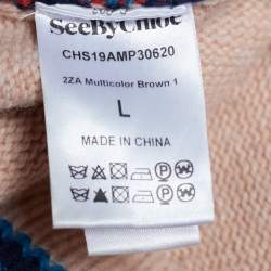 Pre Owned See by Chloe Multicolor Paisley Jacquard Wool Knit Sweater L