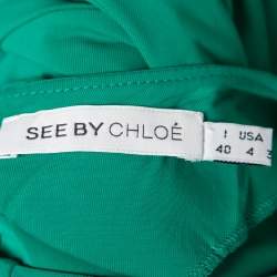 Pre Owned See by Chloe Green Jersey Oversized Draped Top S