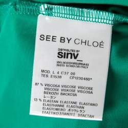 Pre Owned See by Chloe Green Jersey Oversized Draped Top S