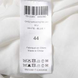 Pre Owned See by Chloe White & Blue Printed Cotton Dress L