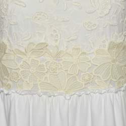 See by Chloe White Lace & Cotton Knit Mini Dress L