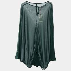 مملوكة مسبقًا See by Chloe Dark Green Silk Oversized Top M