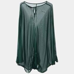 مملوكة مسبقًا See by Chloe Dark Green Silk Oversized Top M