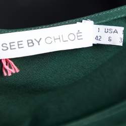 مملوكة مسبقًا See by Chloe Dark Green Silk Oversized Top M